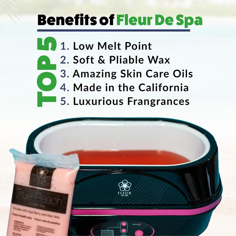 fleur de spa Paraffin Wax Refills 6lb by FLEUR DE SPA â€“ Made in USA â€“ Infused with Coconut & Jojoba Oils â€“ Moisturizing, Hydrating & Soothing for Hands, Feet & Body â€“ Spa & Home Use - Image 5